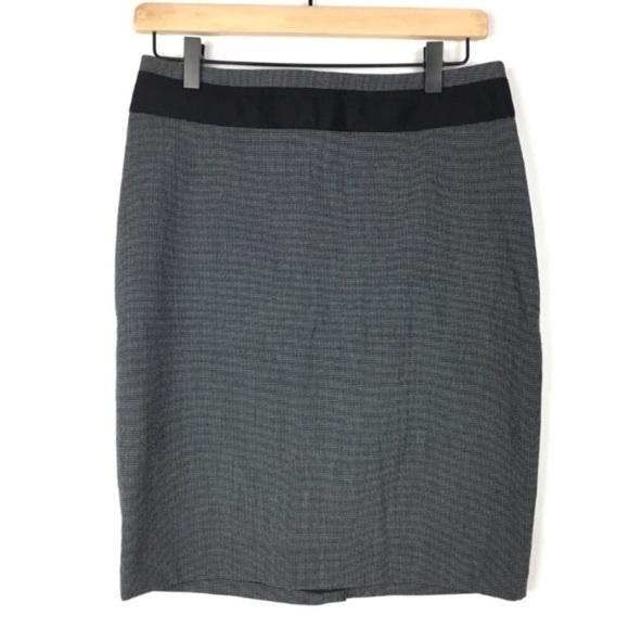 THE LIMITED Collection Pencil Skirt Fitted Grey Plaid Checks Minimalist Size 4 - Picture 1 of 8